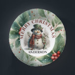 Snowman Cute Christmas Wishes Paper Plate<br><div class="desc">Snowman Cute Watercolor Christmas Wishes Convenience is key during this busy season! Visit our Zazzle store to explore the complete Snowman Cute Watercolor Christmas Wishes collection. With just a few clicks, you can have these delightful designs delivered right to your doorstep. If you need any further customisation please feel free...</div>