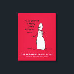 Snowman Cute Merry Christmas Personalised Canvas<br><div class="desc">Merry Little Christmas wishes from gruff snowman. Personalise this canvas wrap for your own family or business.</div>