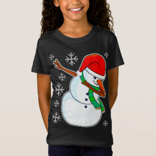Snowman Dabbing Christmas Dab Xmas Kids Boys Girls T-Shirt