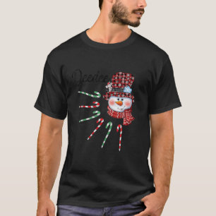 Snowman Deedee Candy Cane Red Plaid Christmas Gift T-Shirt