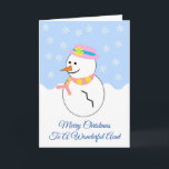 Snowman Design Aunt Christmas Card<br><div class="desc">Greeting card aunt Christmas card snowman design. Customise this Christmas card with any text then have it printed and sent to you or instantly download it. Should you require any help with customising then contact us through the link on this page. Aunt snowman design personalised Christmas card that you can...</div>