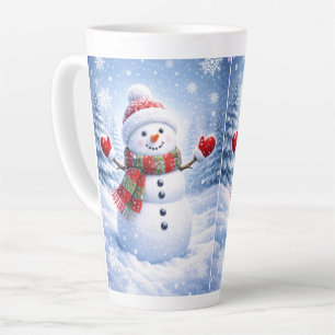 Snowman Design Latte Coffee Mug