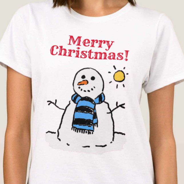 Snowman Design with Personal Greeting Christmas T-Shirt (Creator Uploaded)