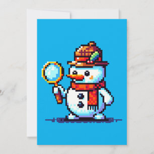 Snowman Detective: 8-Bit Winter Mystery Holiday Card