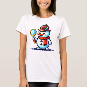 Snowman Detective: 8-Bit Winter Mystery T-Shirt