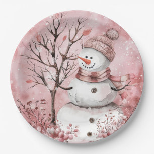 Snowman dinner plate