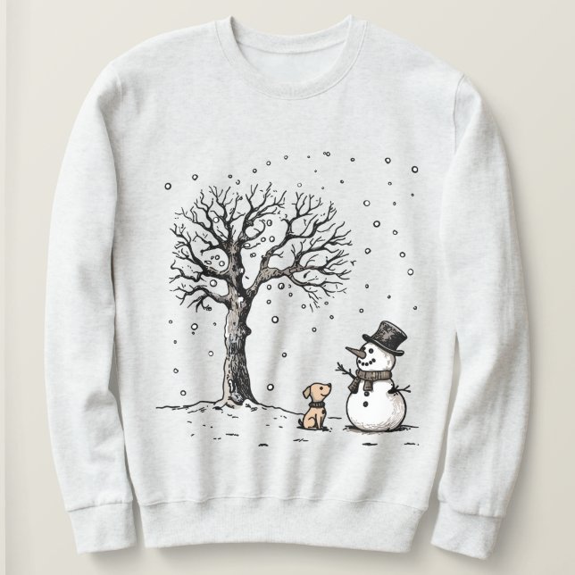 Snowman & Dog: Winter’s Friendship Sweatshirt (Design Front)