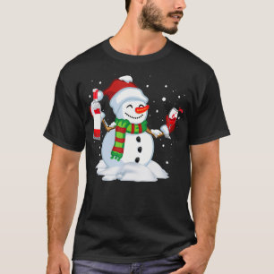 Snowman Drinking Red Wine Funny Partner Matching C T-Shirt