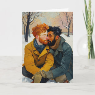 Snowman Embrace Winter Card