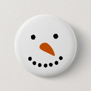 Snowman Face 6 Cm Round Badge