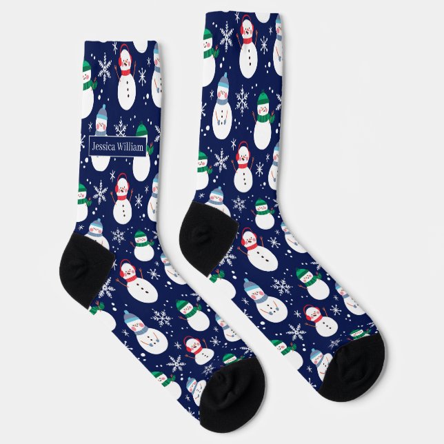 Snowman Face Background Pretty Gift   Socks (Right)