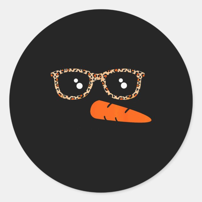 Snowman Face Carrot Nose Christmas Winter Cosplay  Classic Round Sticker (Front)