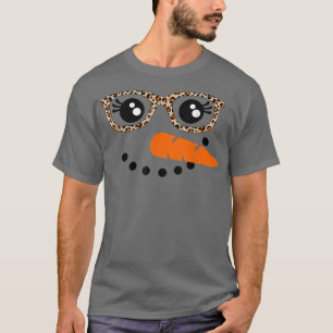 Snowman Face Carrot Nose Christmas Winter Cosplay T-Shirt