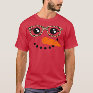 Snowman Face Carrot Nose Christmas Winter Cosplay T-Shirt