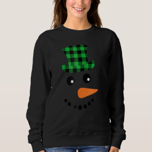 Snowman Face Carrot Nose Christmas Winter Plaid Sa Sweatshirt