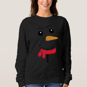 Snowman Face Carrot Nose Eyebrows Scarf Funny Chri Sweatshirt