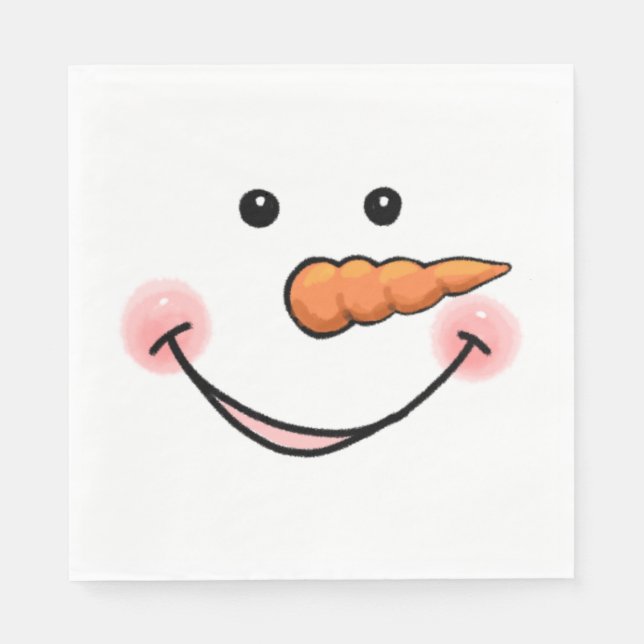 Snowman Face Carrot Nose Napkin (Front)