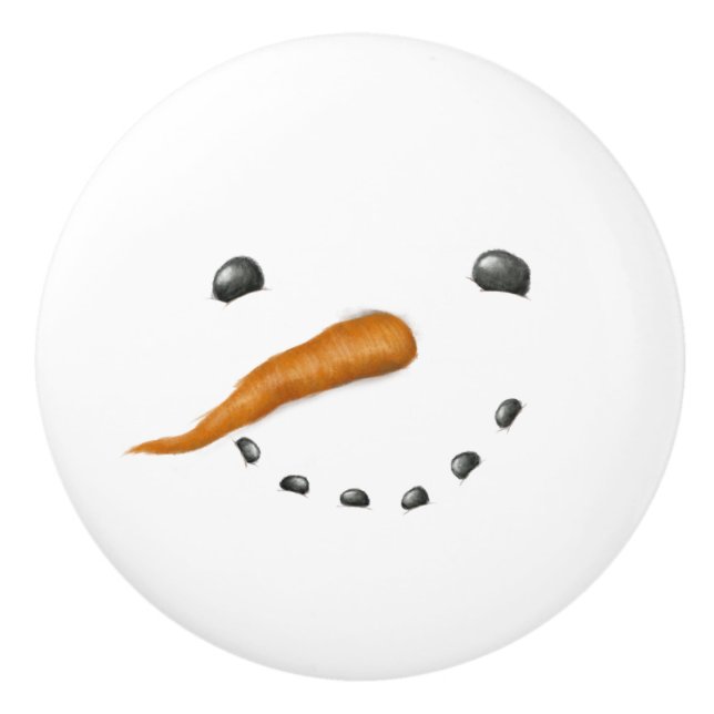 SNOWMAN FACE CERAMIC KNOB (Front)