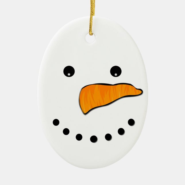 Snowman Face Ceramic Tree Decoration (Front)
