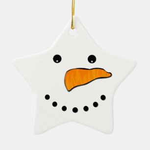 Snowman Face Ceramic Tree Decoration