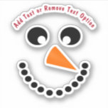 Snowman Face Christmas<br><div class="desc">* Illustration of a cute snowman with a great big smile! * Several size options and choose matte glossy or transparent! * Add your text, family name, event, year or short message, or remove text option. * Use for decorating your laptop or sports bottles, scrap booking, DIY or crafting projects....</div>
