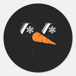 Snowman Face Family Christmas Matching Costume Men Classic Round Sticker