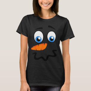Snowman Face Funny Christmas Halloween Costume T-Shirt