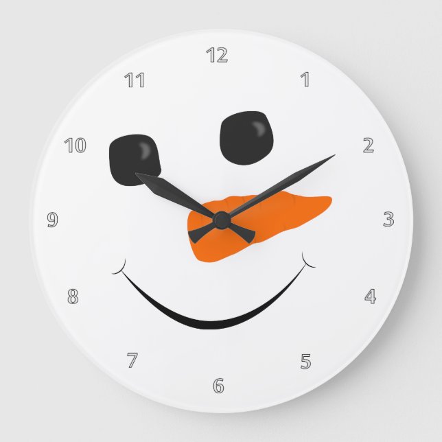 Snowman Face Large Clock (Front)