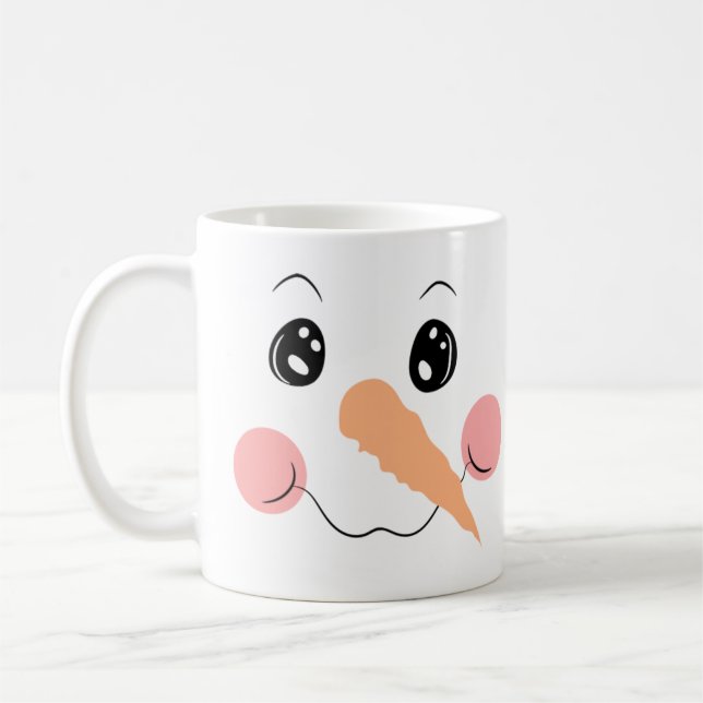 Snowman Face Large Coffee Mug (Left)