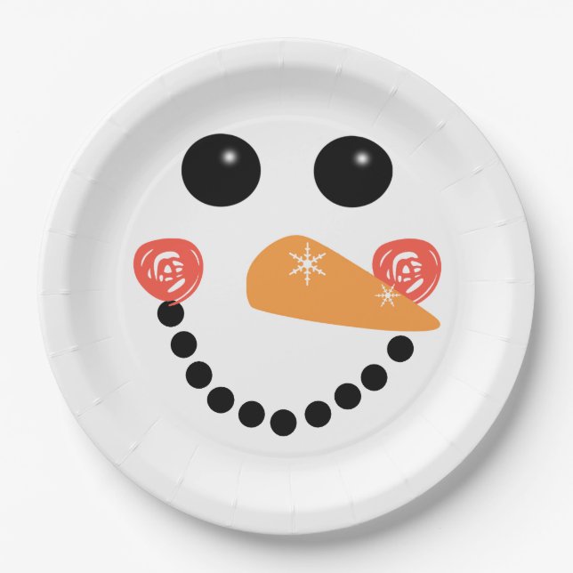 Snowman Face Paper Plate (Front)