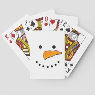 Snowman Face Playing Cards