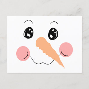 Snowman Face Postcard