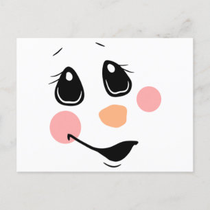 Snowman Face Postcard