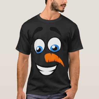 Snowman Face Smile Funny Christmas Halloween T-Shirt