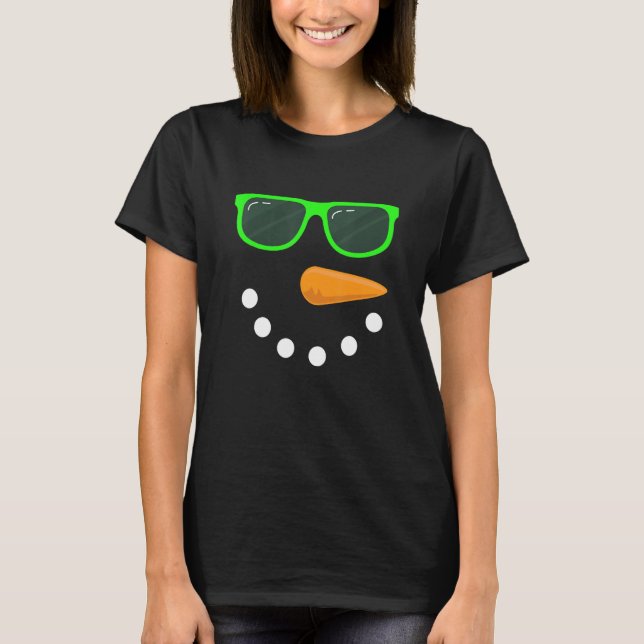 Snowman Face Sunglasses Snowman Costume 1 T-Shirt (Front)