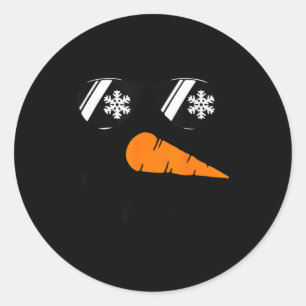 Snowman Face Sungles Christmas For Men Boys And Ki Classic Round Sticker