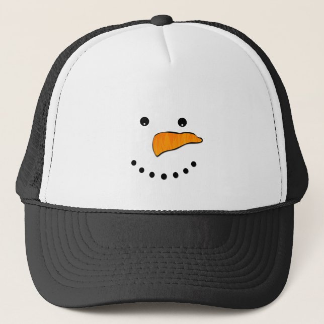 Snowman Face Trucker Hat (Front)
