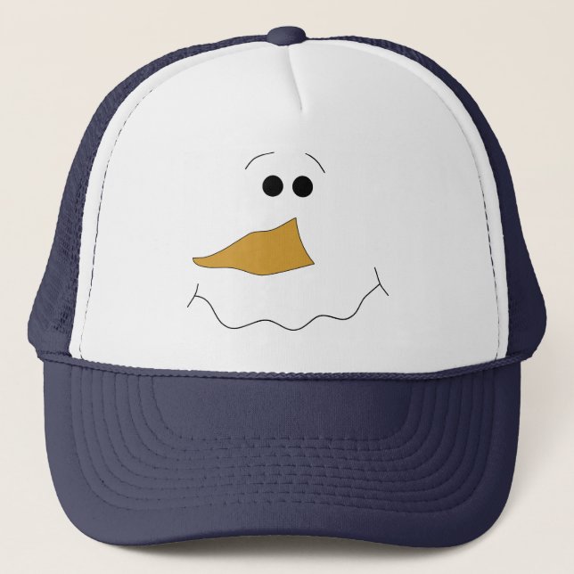 Snowman Face Trucker Hat (Front)