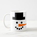Snowman Face Winter Holiday Coffee Mug<br><div class="desc">This fun and whimsical mug has a snowman's face on a white background! Coal eyes and mouth,  a black top hat,  and an orange carrot nose that wraps around sideways will brighten your day. Perfect for winter holidays,  or all season long!</div>