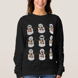 Snowman Faces Characters Cute Christmas Sweatshirt