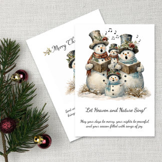 Snowman Family Carolers Christmas Greeting | Invitation