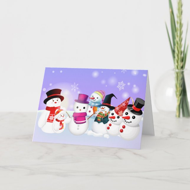 Snowman Family Christmas Card (Front)