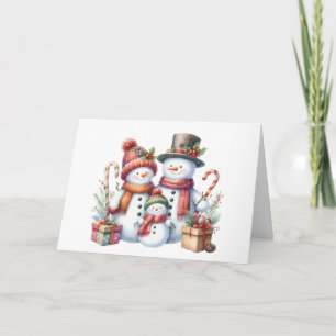 Snowman Family Christmas Card