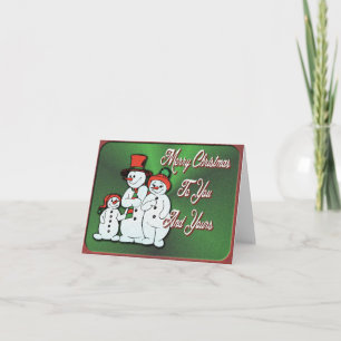 Snowman Family Christmas Note Card