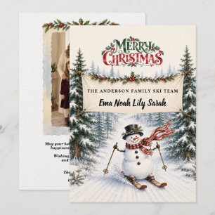 Snowman Family Christmas Photo Card