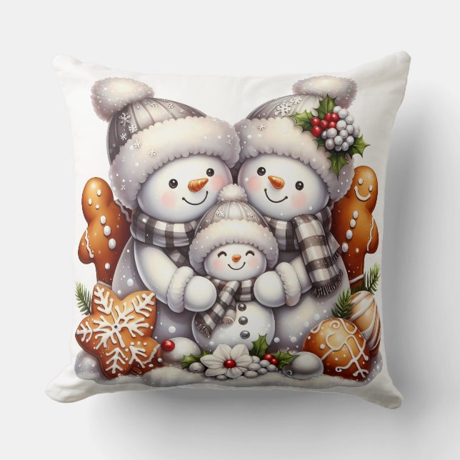 Snowman Family Cushion (Front)