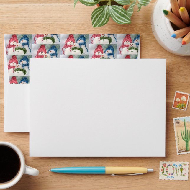 SNOWMAN FAMILY ENVELOPE (Desk)