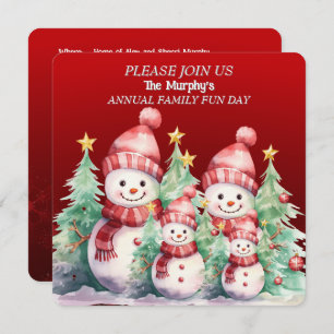 Snowman Family Fun Day Invitations