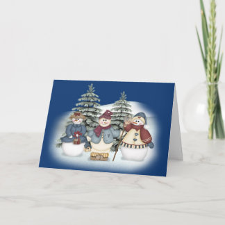 Snowman Family Holiday Card