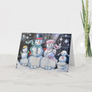 Snowman Family Holiday Card